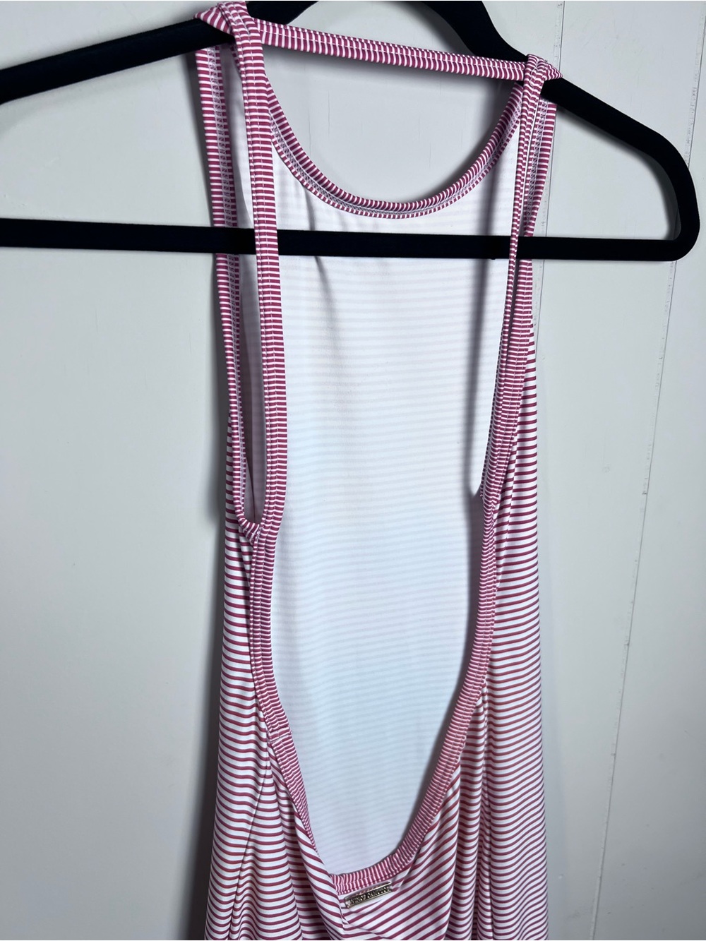 Vince Camuto Swim Dress Low Cut Back Red White Stripes Size Small - Picture 6 of 15